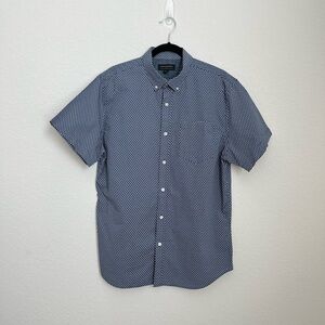 Banana Republic Factory blue & white flower print button up collared shirt L